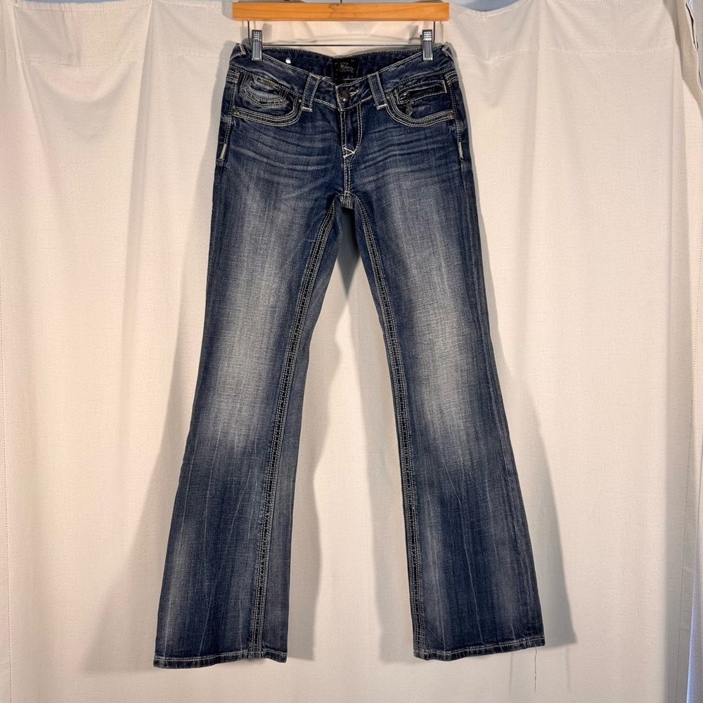 Rerock for Express Y2K Low Rise Bootcut Denim Jeans